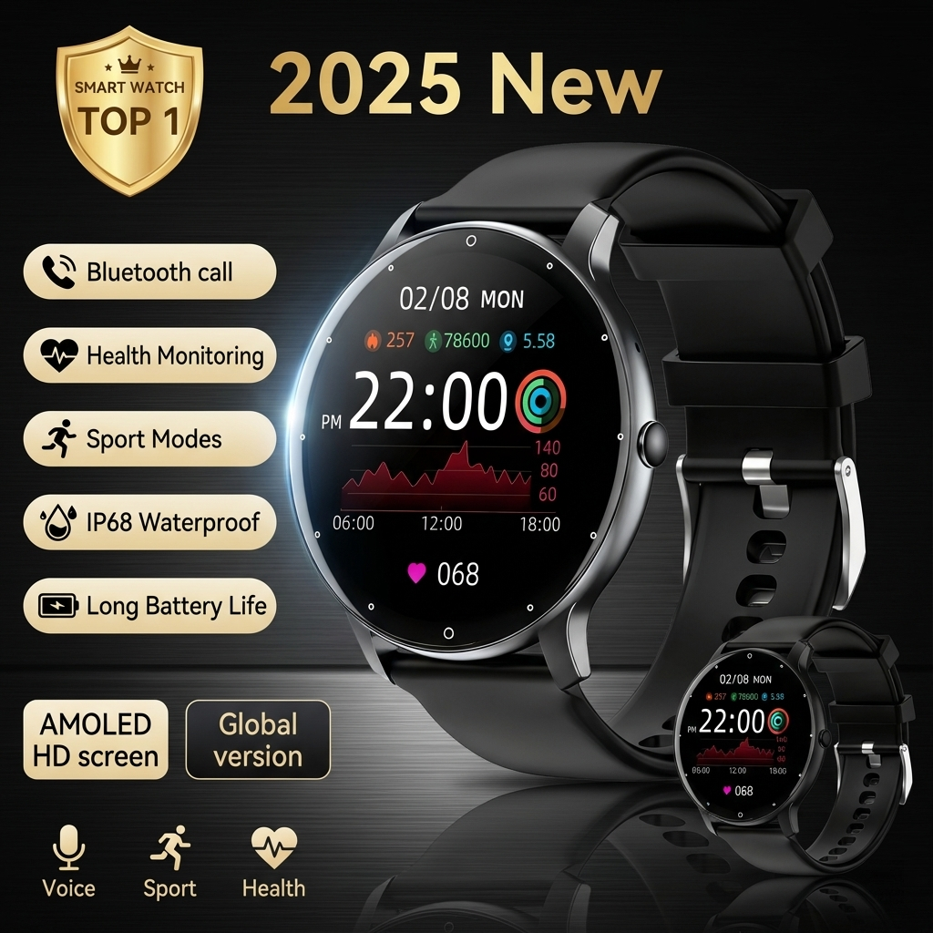 Gmt Dual Timezone Watch - 2025 New Smart Watch Heart Rate