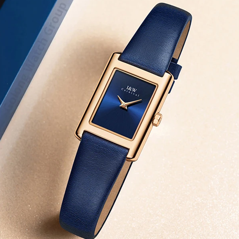 Luxury Watch With Leather Strap - I&W Carnival Ultra thin Quartz Watches