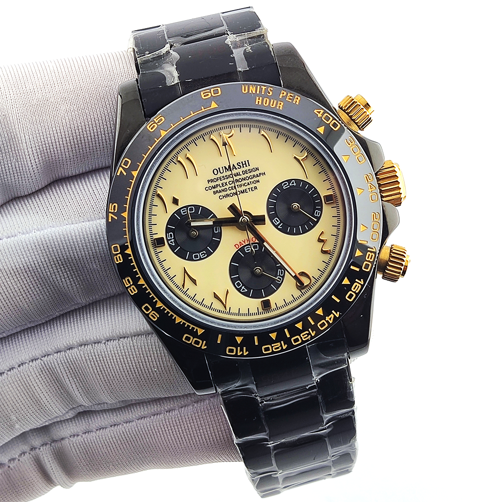 Luxury Watch Gold And Black - VK63 Watch 39mm Watch 904L Stainless