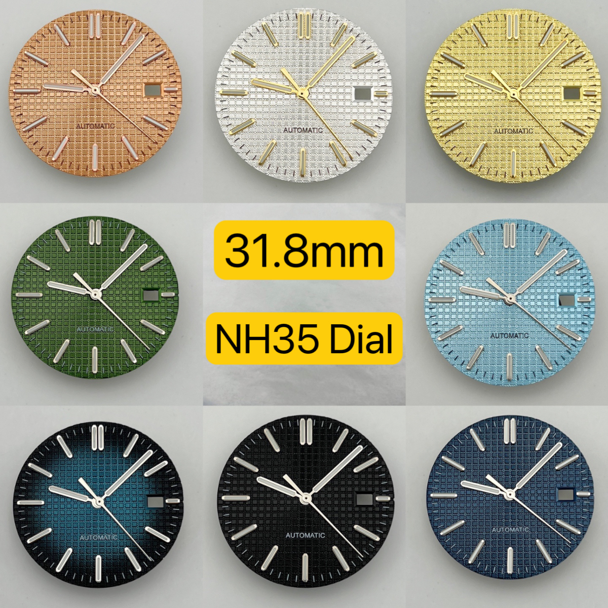 Luxury Watch Face - Dial+pointer, NH35 dial, green glow in