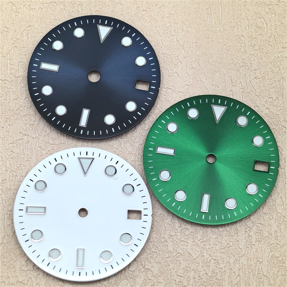 Cloisonne Enamel Dial - 28.5mm NH35A Watch Dial Green Luminous