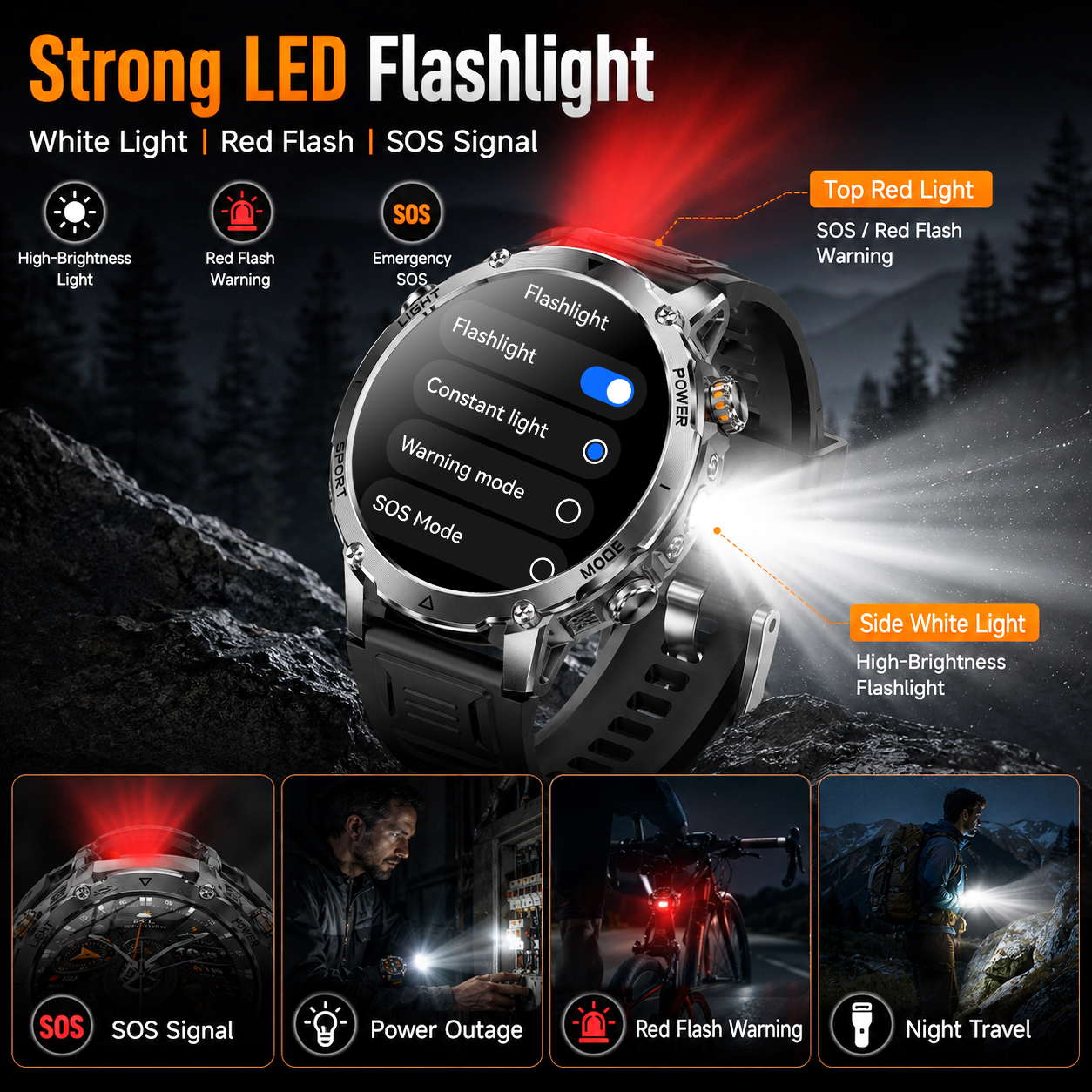 2026 New Rugged Power Smart Wa - مراجعة Gmt Dual Timezone Watch وسعره