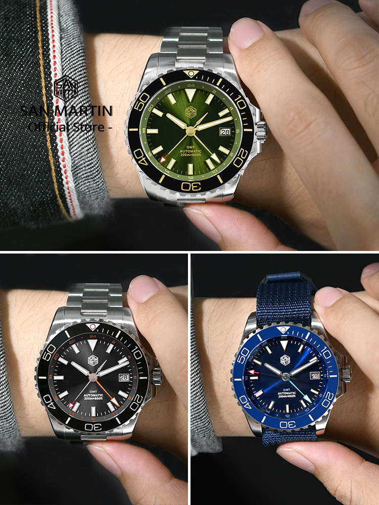San Martin 39mm Diver GMT Watc - مراجعة Cloisonne Enamel Dial وسعره