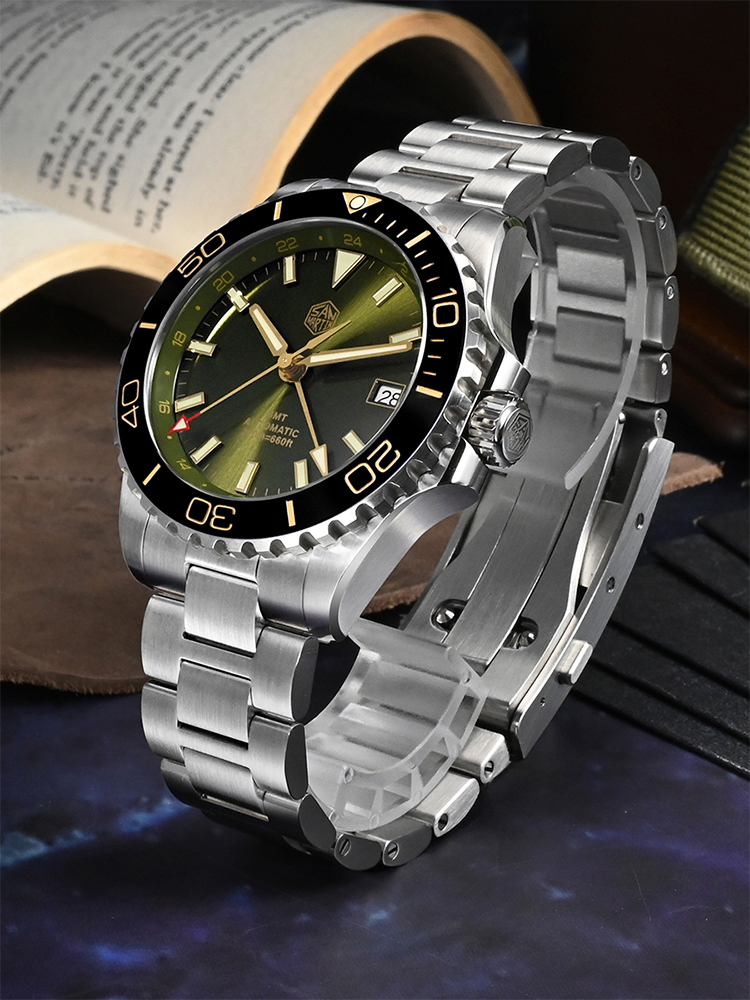 San Martin 39mm Diver GMT Watc - مراجعة Cloisonne Enamel Dial وسعره