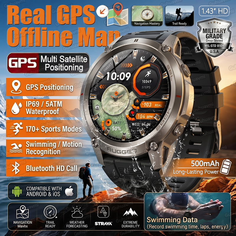 2026 New GPS Smartwatch for Me - مراجعة Gmt Dual Timezone Watch وسعره