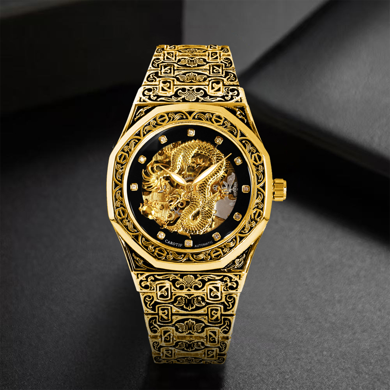 A men's black and gold vintage - مراجعة Luxury Watch Gold And Black وسعره