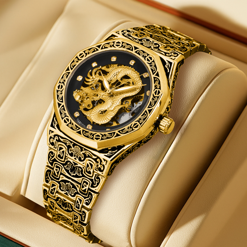 A men's black and gold vintage - مراجعة Luxury Watch Gold And Black وسعره
