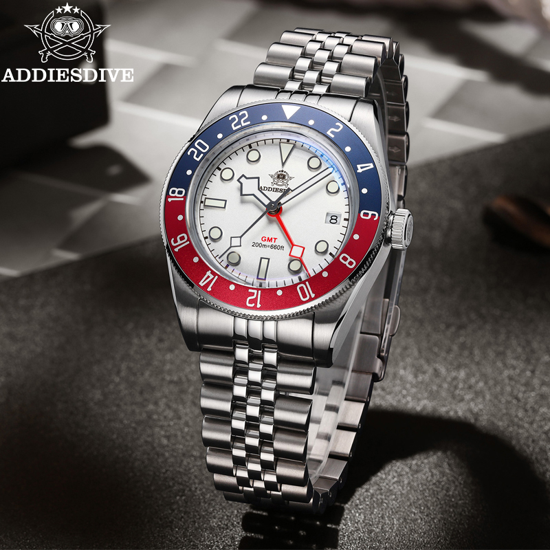 ADDIESDIVE 39mm Men's Quartz W - مراجعة Gmt Dual Timezone Watch وسعره