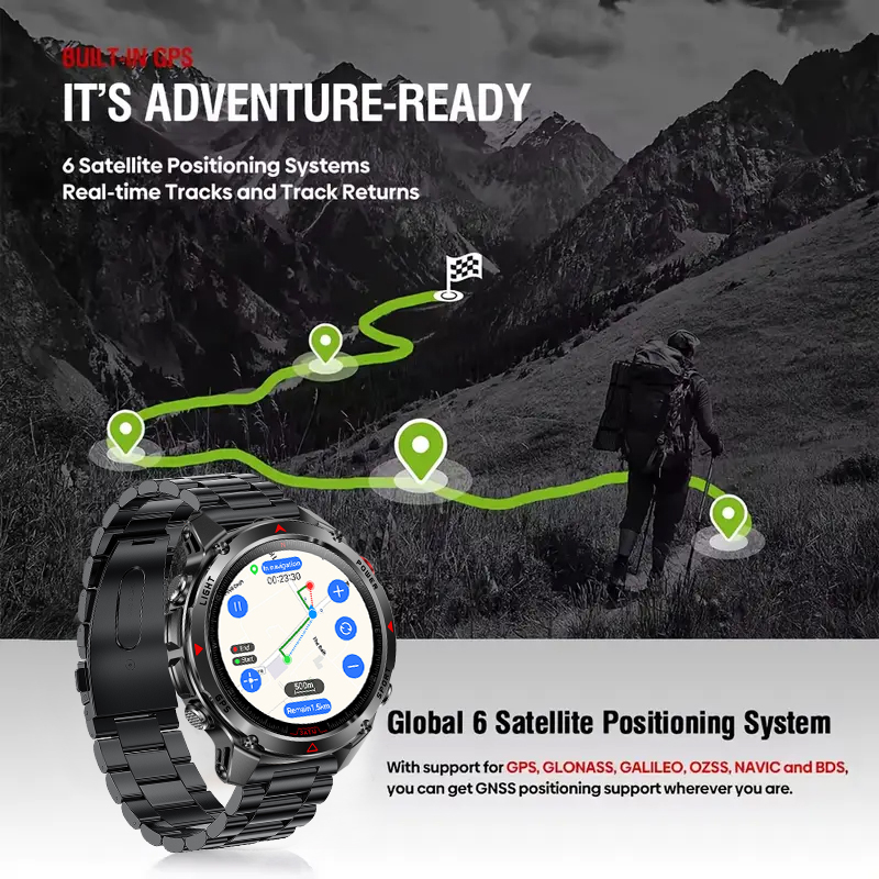 2026 New Precise GPS Smart Wat - مراجعة Gmt Dual Timezone Watch وسعره