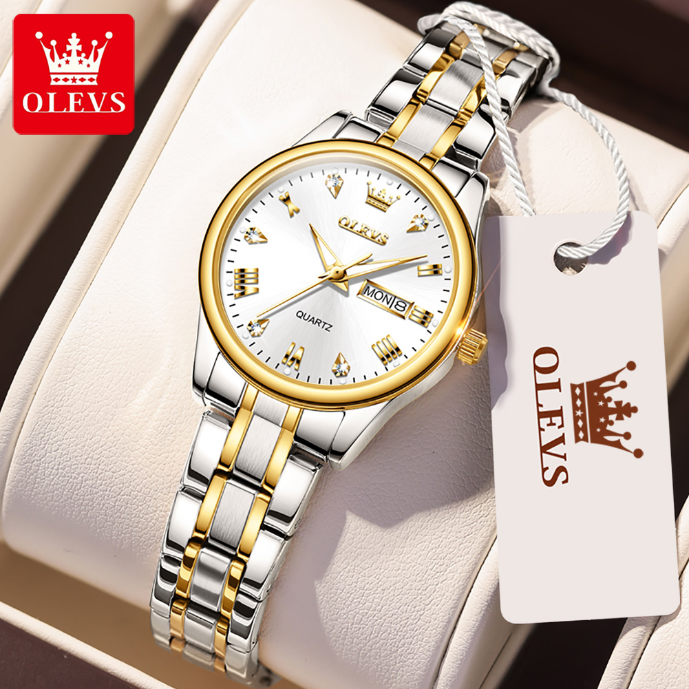 OLEVS 5563 New Fashion Women Q - مراجعة Luxury Watch With Leather Strap وسعره