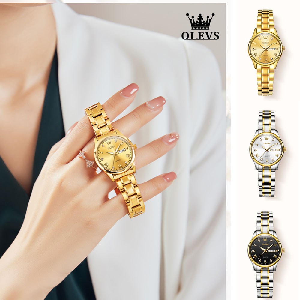 OLEVS 5563 New Fashion Women Q - مراجعة Luxury Watch With Leather Strap وسعره