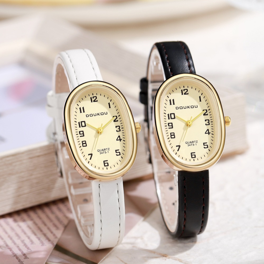Luxury Oval Dial Women Watches - مراجعة Luxury Watch With Leather Strap وسعره