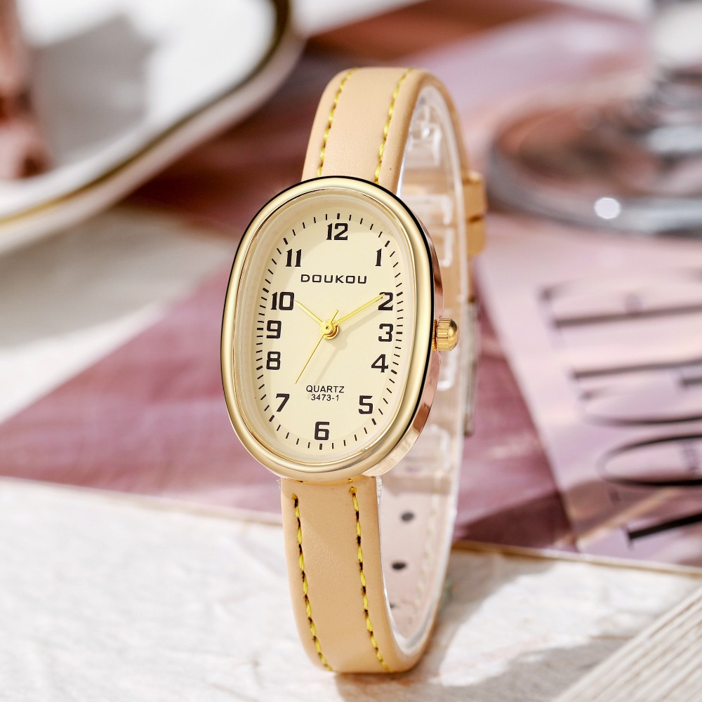 Luxury Oval Dial Women Watches - مراجعة Luxury Watch With Leather Strap وسعره