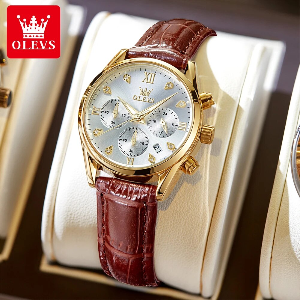 OLEVS 5523 Women's Watches Lea - مراجعة Luxury Watch With Leather Strap وسعره