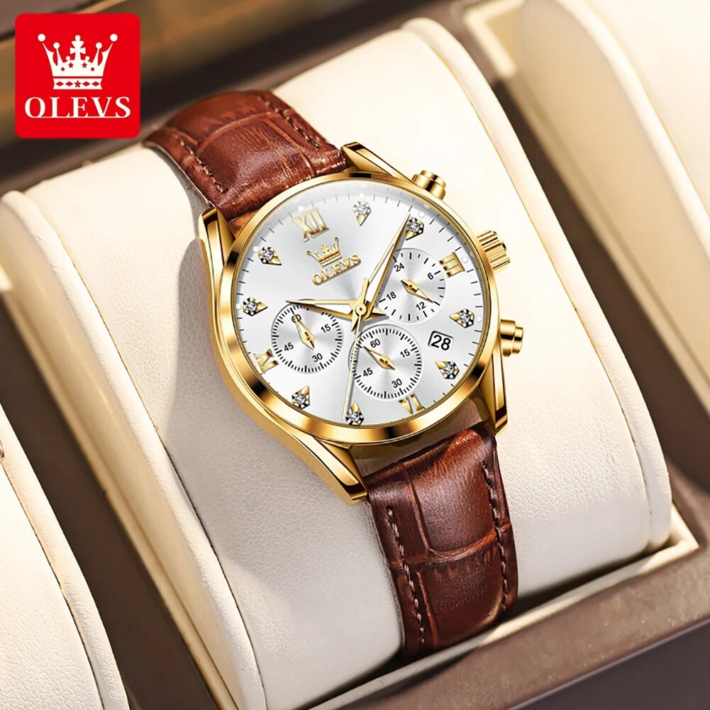 OLEVS 5523 Women's Watches Lea - مراجعة Luxury Watch With Leather Strap وسعره