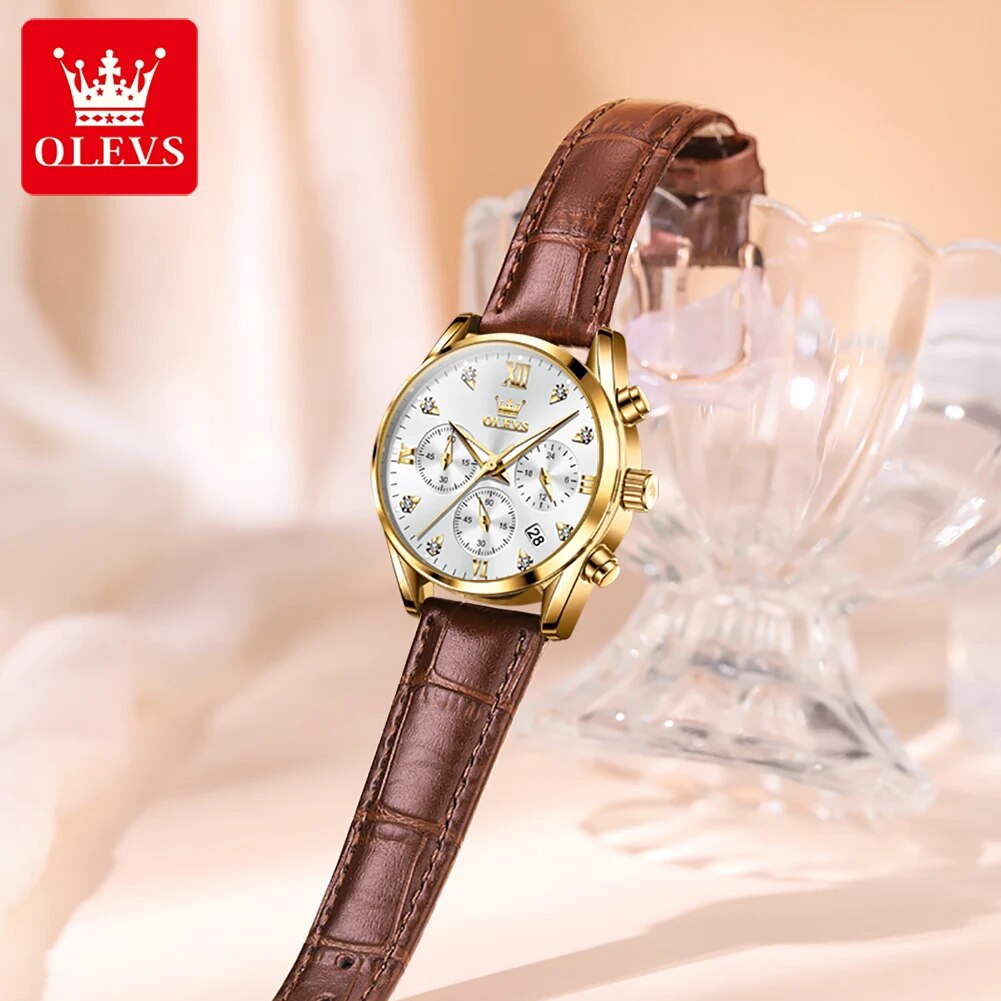 OLEVS 5523 Women's Watches Lea - مراجعة Luxury Watch With Leather Strap وسعره