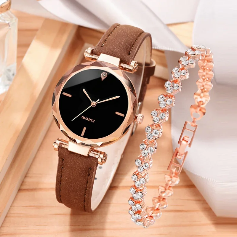 2pcs Luxury Fashion Women Watc - مراجعة Luxury Watch With Leather Strap وسعره