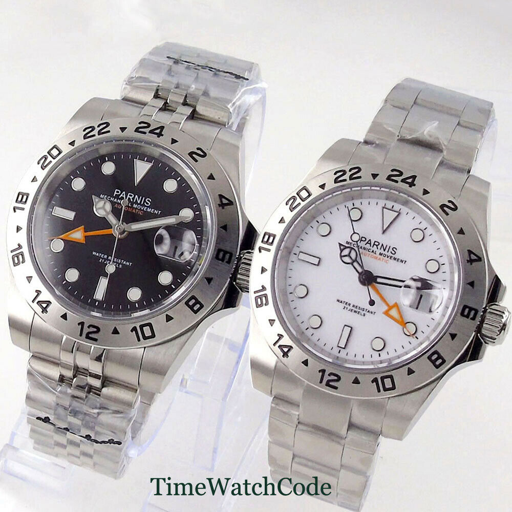 Parnis 40mm Sapphire Glass Aut - مراجعة Gmt Dual Timezone Watch وسعره