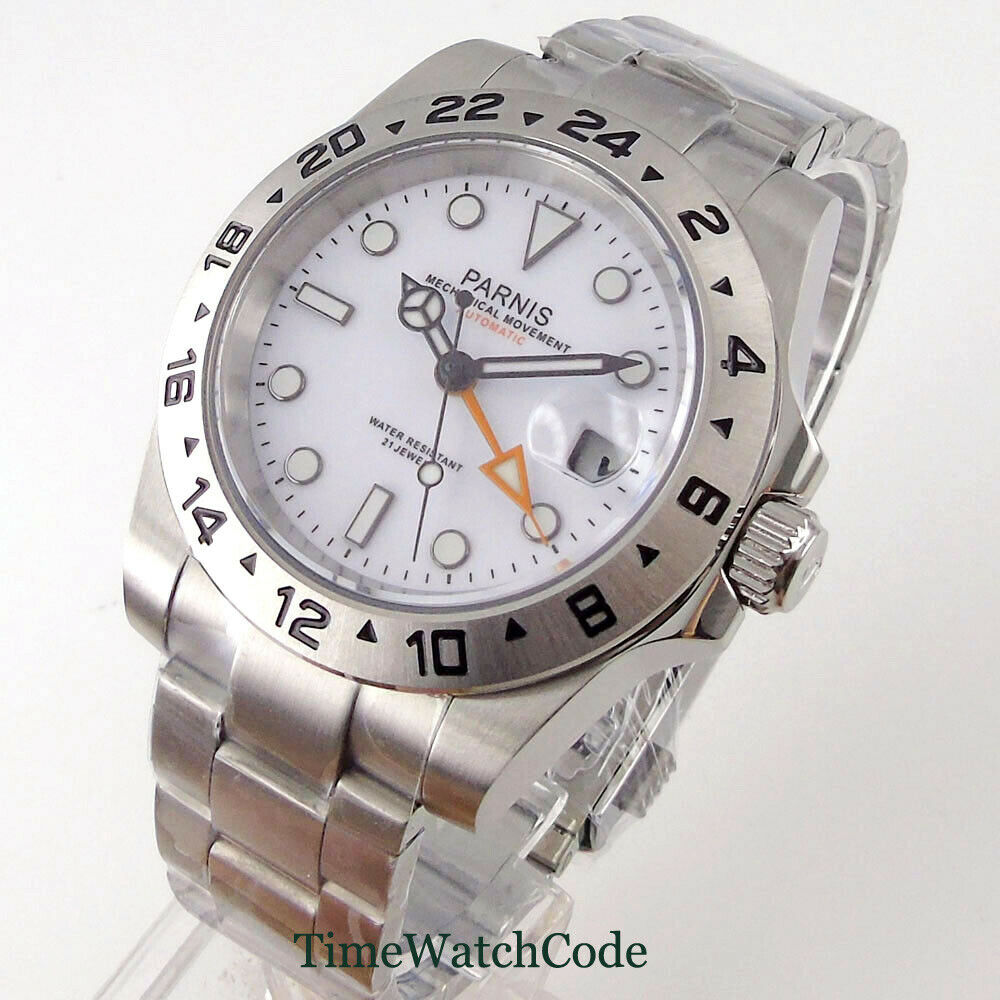 Parnis 40mm Sapphire Glass Aut - مراجعة Gmt Dual Timezone Watch وسعره