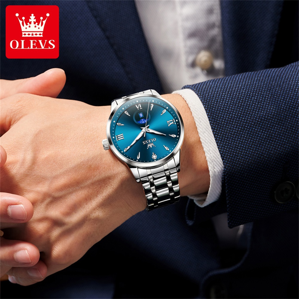 OLEVS Moon Phase men's watches - مراجعة Luxury Watch For Men وسعره