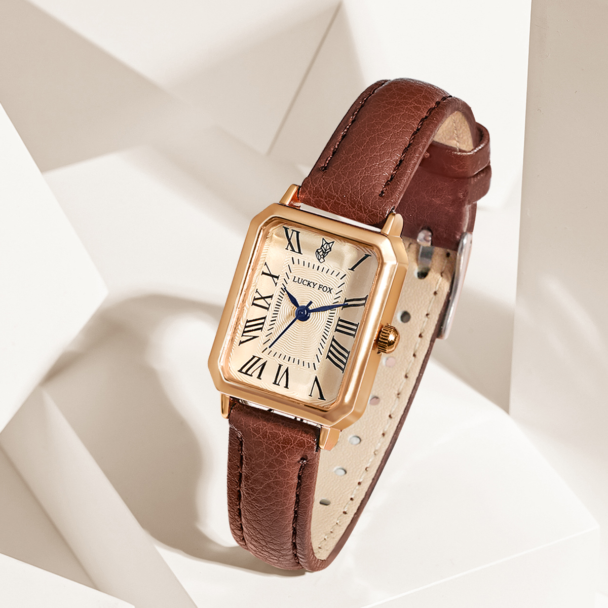 LUCKY FOX 2PCS Light Luxury Gi - مراجعة Luxury Watch With Leather Strap وسعره