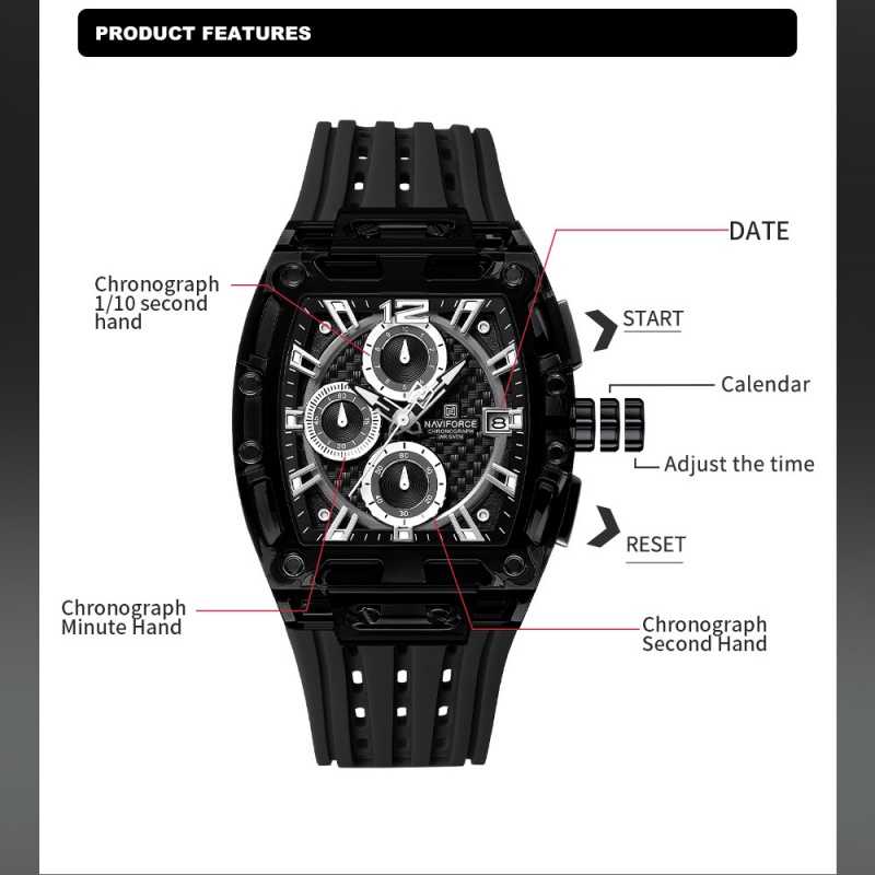 NAVIFORCE Man's Watch 5ATM Wat - مراجعة Luxury Watch Box وسعره