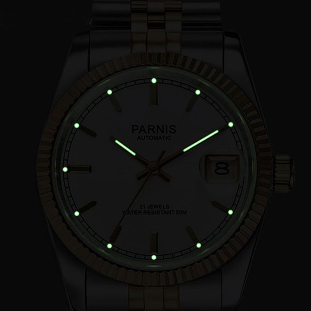 Parnis 36mm Mens Automatic Wat - مراجعة Luxury Watch Gold And Black وسعره