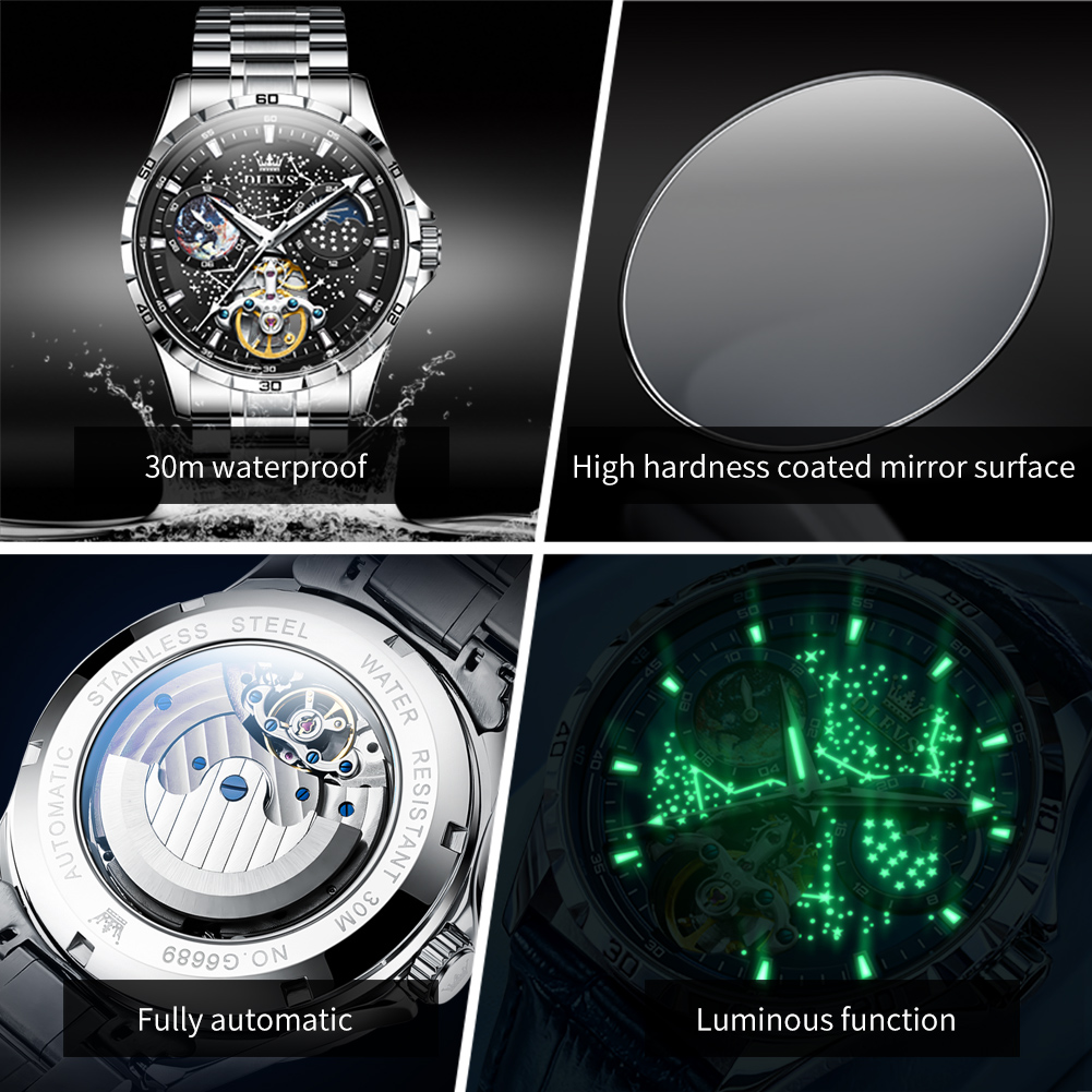 OLEVS 6689 Luxury Brand Moon P - مراجعة Luxury Watch Investment وسعره