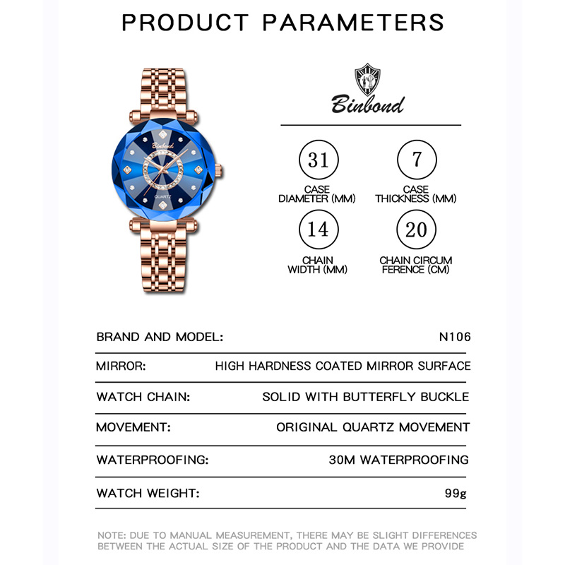 BINBOND Fashion Women's Quartz - مراجعة Luxury Watch Face وسعره