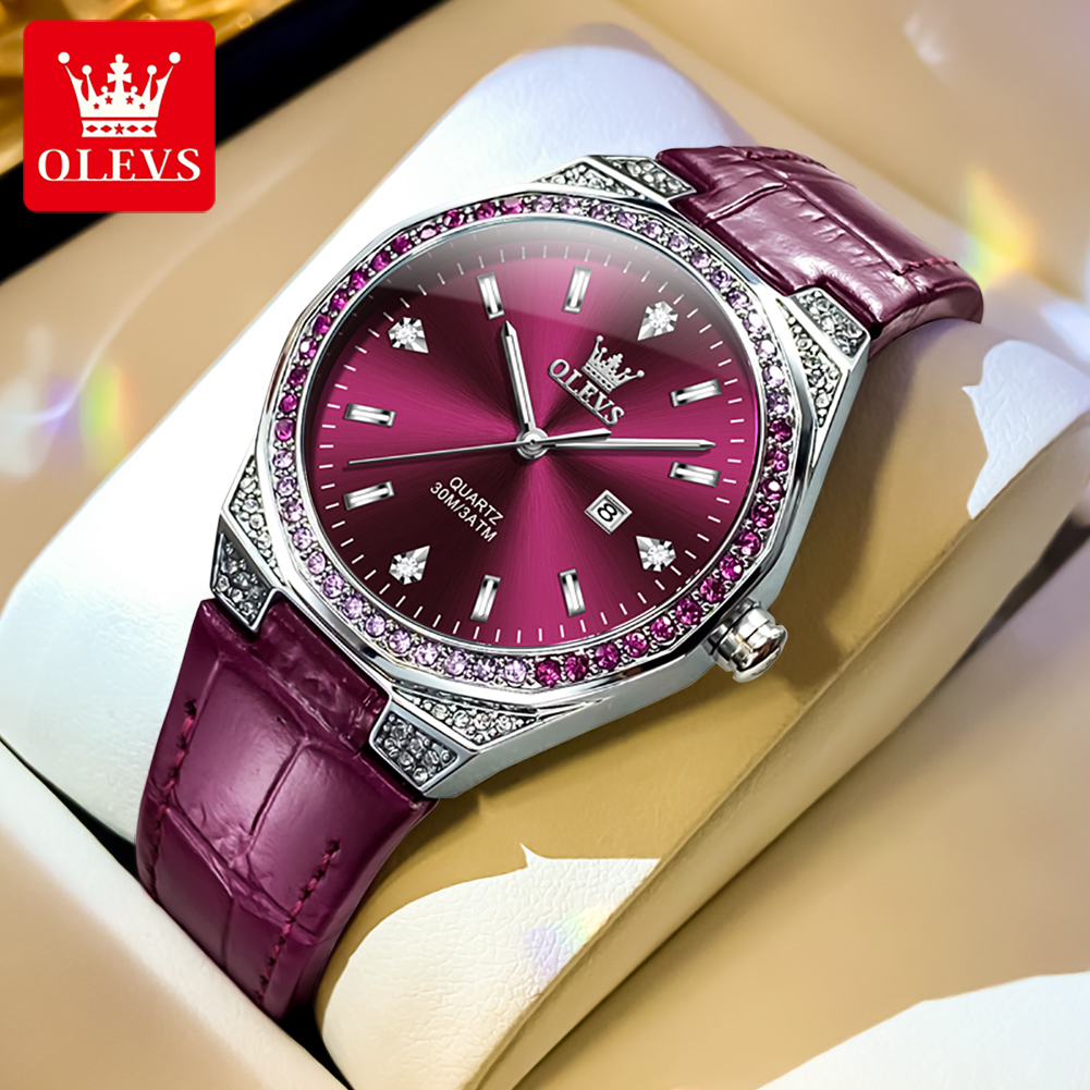 OLEVS Original Women's Watches - مراجعة Luxury Watch With Leather Strap وسعره