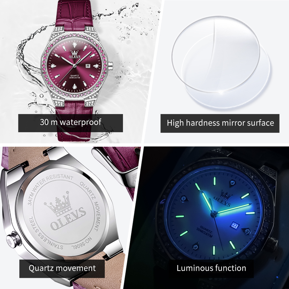OLEVS Original Women's Watches - مراجعة Luxury Watch With Leather Strap وسعره