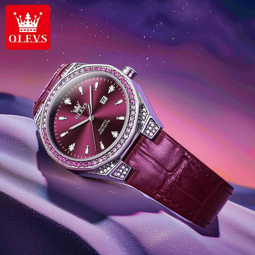 OLEVS Original Women's Watches - مراجعة Luxury Watch With Leather Strap وسعره
