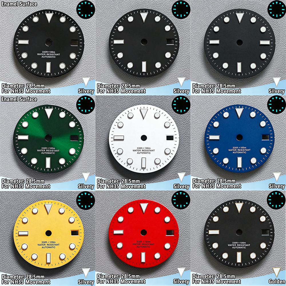 NH35 SUB Dial 28.5mm Enamel Su - مراجعة Cloisonne Enamel Dial وسعره