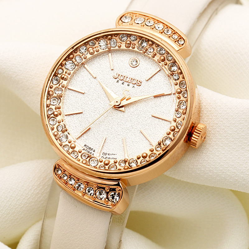 Rhinestones Women's Watch Japa - مراجعة Luxury Watch With Leather Strap وسعره
