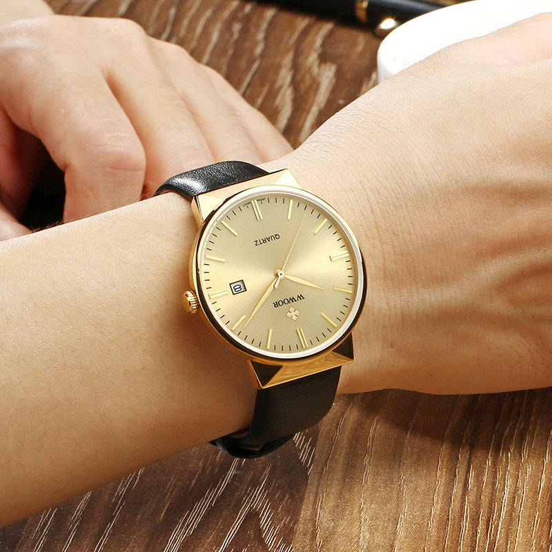 WWOOR Men's Watches Top Brand  - مراجعة Luxury Watch Gold And Black وسعره