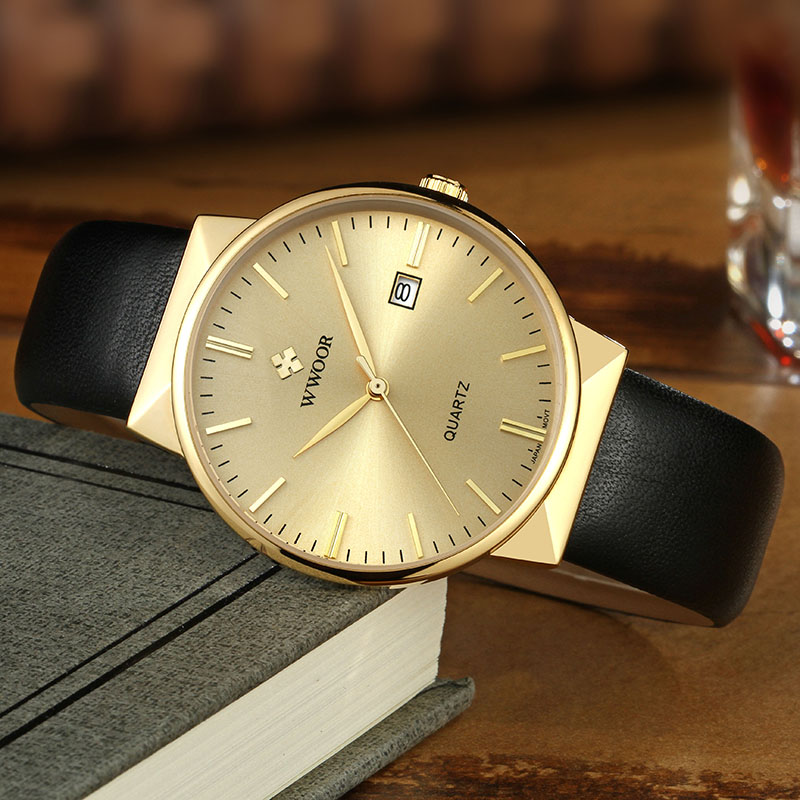 WWOOR Men's Watches Top Brand  - مراجعة Luxury Watch Gold And Black وسعره