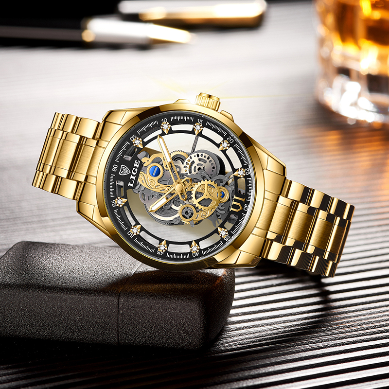 2026 LIGE Men Watch Skeleton A - مراجعة Luxury Watch Name وسعره