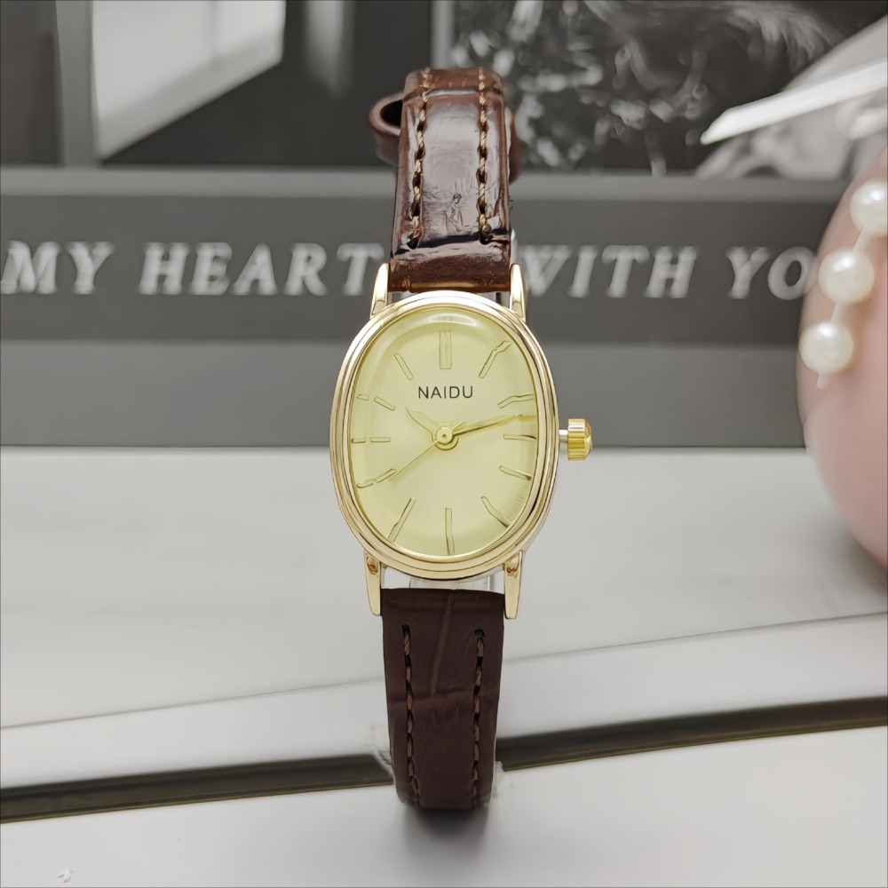 Fashion Brand Women Oval Dial  - مراجعة Luxury Watch With Leather Strap وسعره