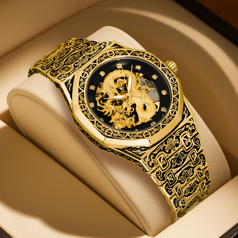 A men's black and gold vintage - مراجعة Luxury Watch Gold And Black وسعره