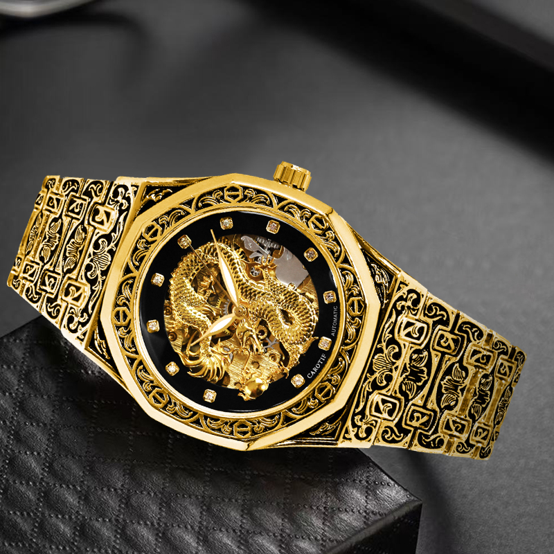 A men's black and gold vintage - مراجعة Luxury Watch Gold And Black وسعره