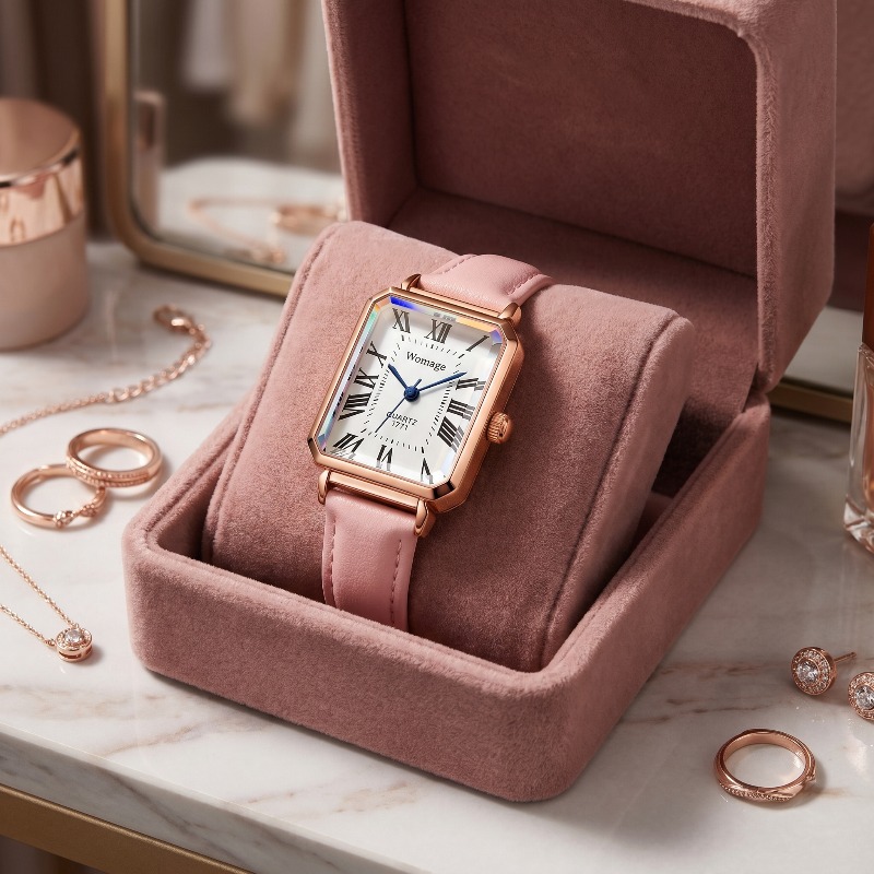 Fashion Rectangle Quartz Watch - مراجعة Luxury Watch With Leather Strap وسعره