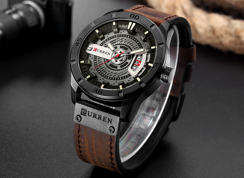 Luxury Watch Brand CURREN Men  - مراجعة Luxury Watch Name وسعره