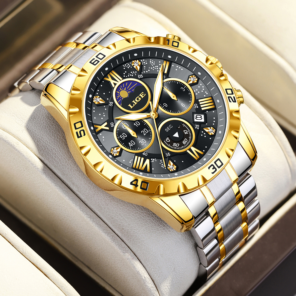 LIGE Top Brand Luxury Quartz M - مراجعة Luxury Watch For Men وسعره
