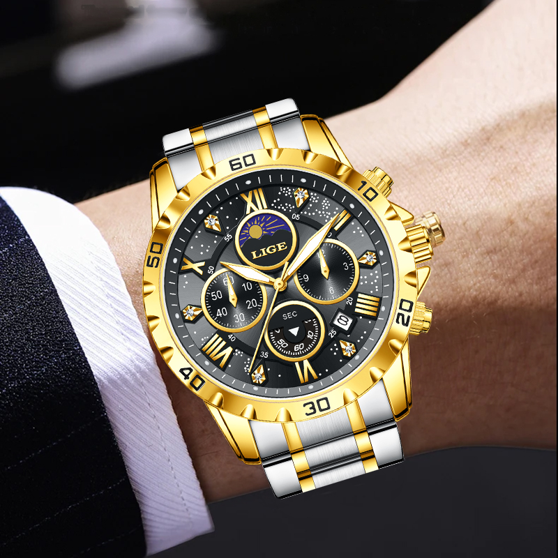 LIGE Top Brand Luxury Quartz M - مراجعة Luxury Watch For Men وسعره