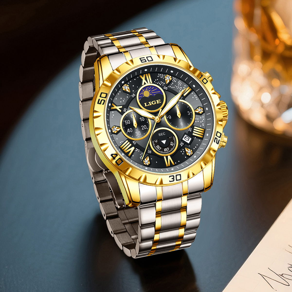 LIGE Top Brand Luxury Quartz M - مراجعة Luxury Watch For Men وسعره