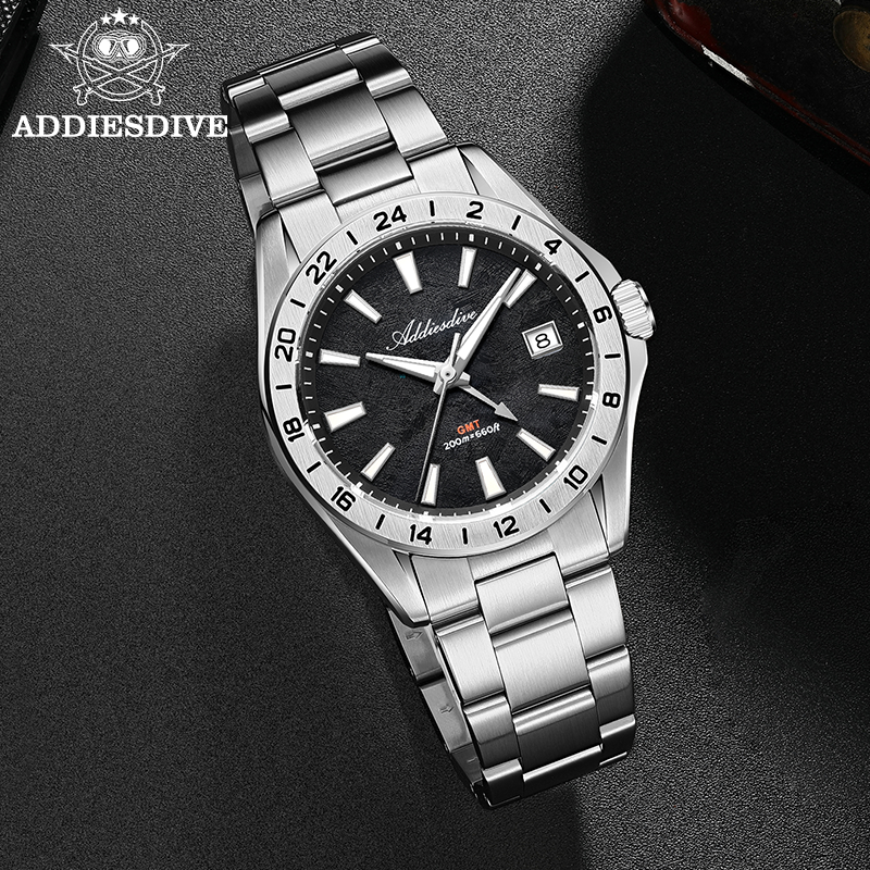 ADDIESDIVE Elegant Business Me - مراجعة Gmt Dual Timezone Watch وسعره