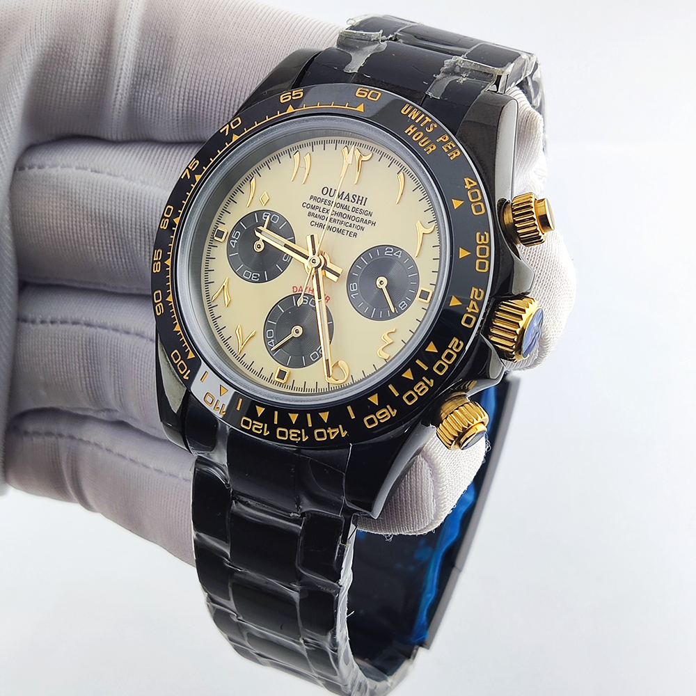 VK63 Watch 39mm Watch 904L Sta - مراجعة Luxury Watch Gold And Black وسعره