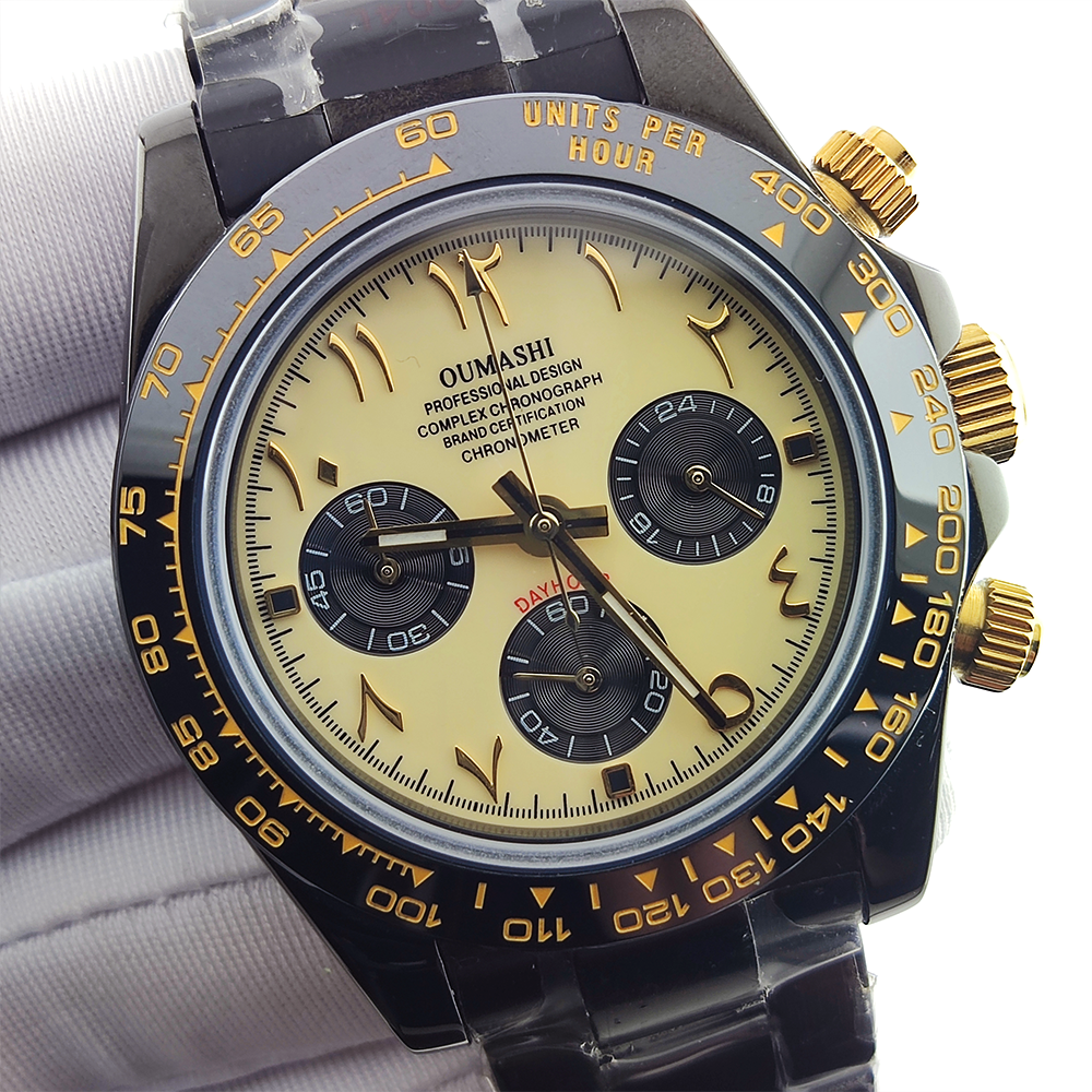VK63 Watch 39mm Watch 904L Sta - مراجعة Luxury Watch Gold And Black وسعره