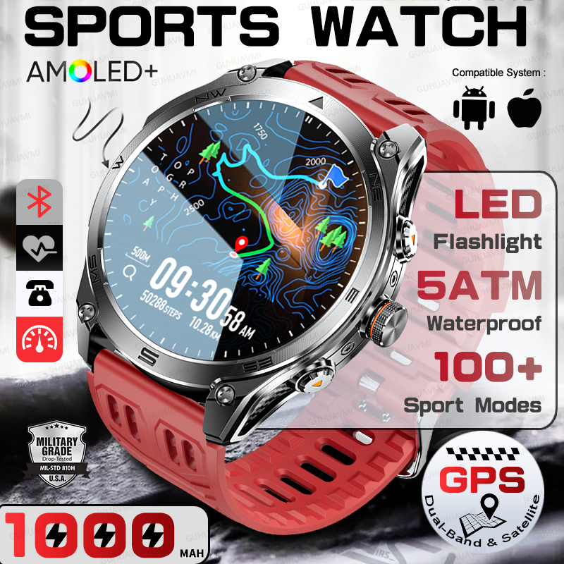 Tactical GPS Smart Watch Milit - مراجعة Gmt Dual Timezone Watch وسعره