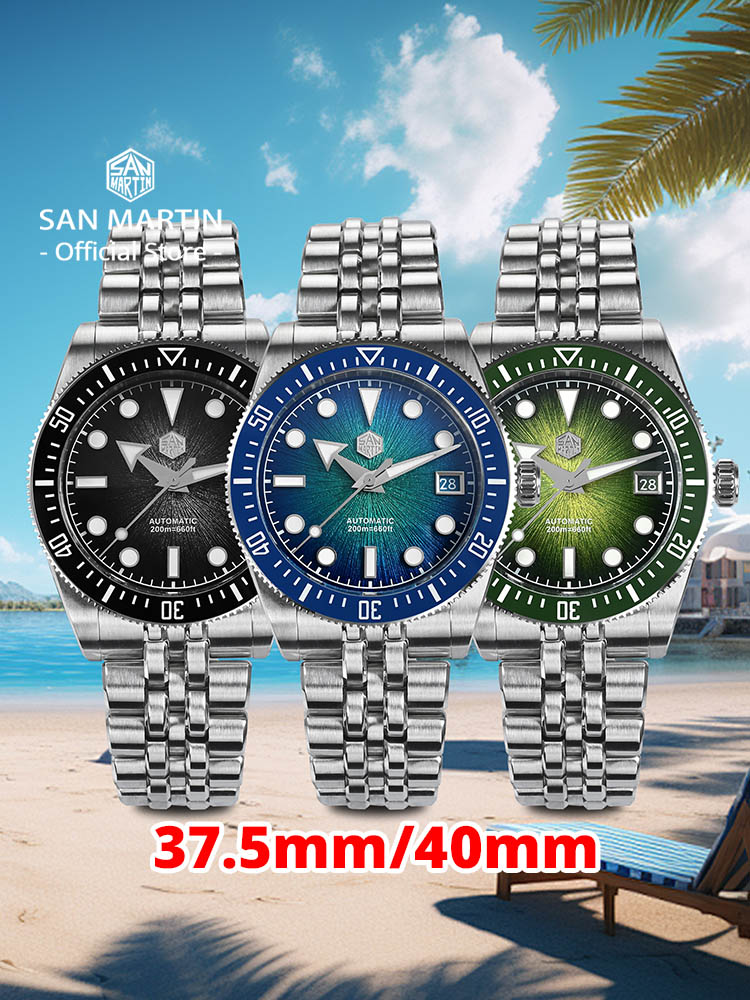 San Martin 37.5mm 40mm Men Div - مراجعة Cloisonne Enamel Dial وسعره